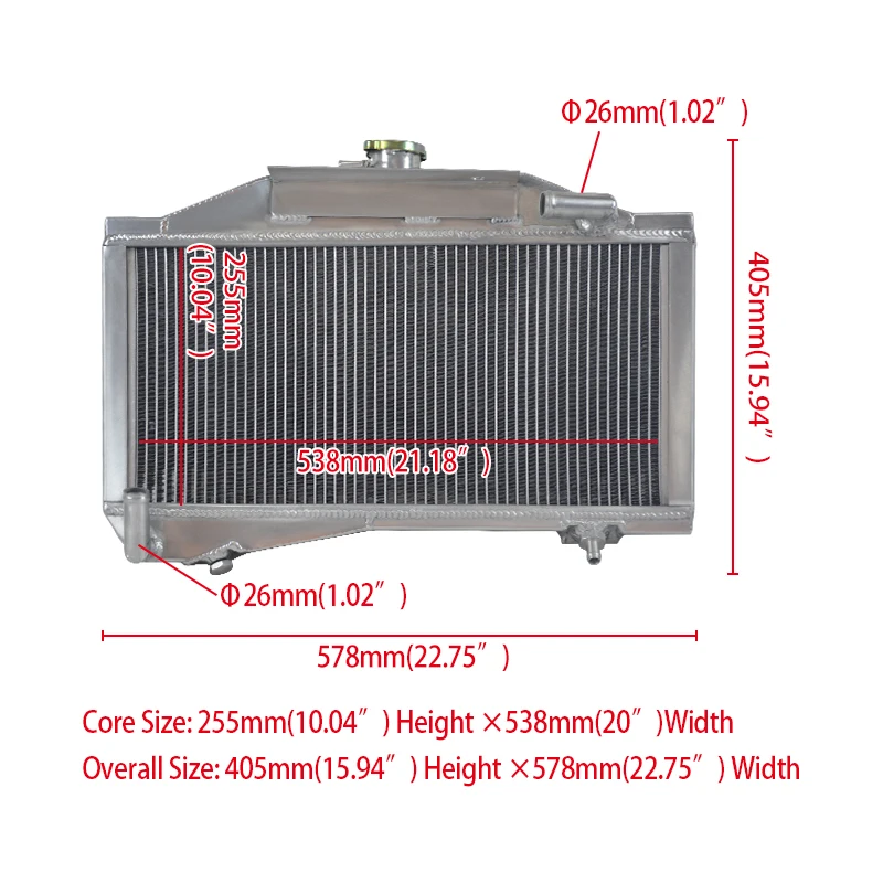 For MORRIS MINOR 1000 948/1098 MT 1955-1971 Aluminum Radiator Steady Cooling Effect 1955 1956 1957 1958 1959 1960 1961 1962
For MORRIS MINOR 1000 948/1098 MT 1955-1971 Aluminum Radiator Steady Cooling Effect 1955 1956 1957 1958 1959 1960 1961 1962