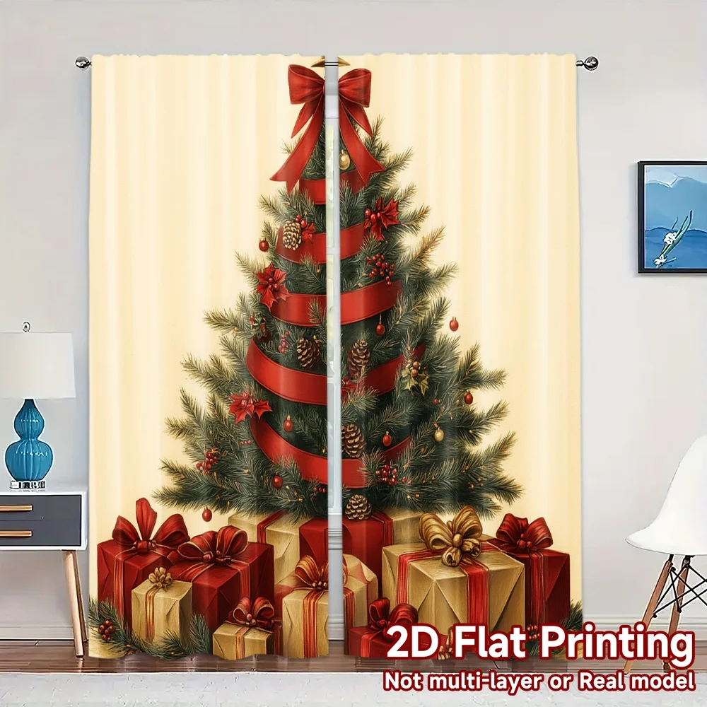 2pcs,Curtains Christmas Tree Gifts Ribbon (3) Chic Chic Curtain Semi-Sheer Curtains Room Decor Perfect for Bedroom, Living Room,
2pcs,Curtains Christmas Tree Gifts Ribbon (3) Chic Chic Curtain Semi-Sheer Curtains Room Decor Perfect for Bedroom, Living Room,