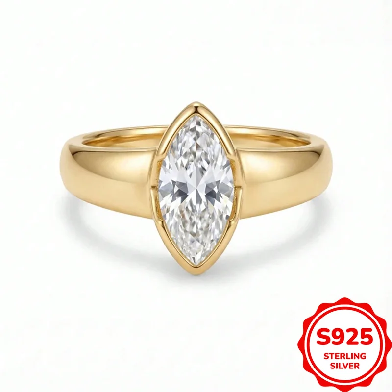 Classic Fashion Genuine S925 Silver Commuting Versatile Marquise Zircon Yellow Ring
Classic Fashion Genuine S925 Silver Commuting Versatile Marquise Zircon Yellow Ring