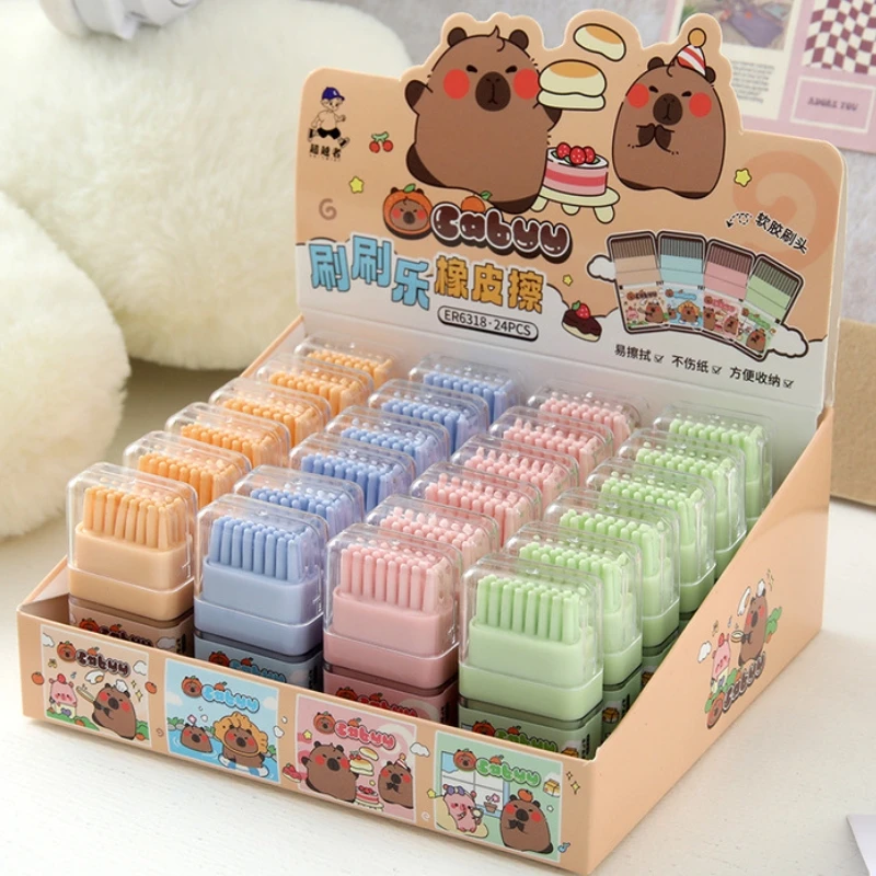 24pcs Capybara Eraser Creative Roll Double-End Eraser Series Writing Drawing Pencil Erasers Stationery Office School Supplies 
24pcs Capybara Eraser Creative Roll Double-End Eraser Series Writing Drawing Pencil Erasers Stationery Office School Supplies