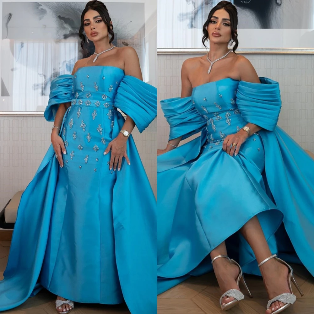 Customized Strapless Satin A-Line Evening Dress Exquisite Crystal Prom Dresses Temperament High Quality Special Occasion Gowns
Customized Strapless Satin A-Line Evening Dress Exquisite Crystal Prom Dresses Temperament High Quality Special Occasion Gowns
