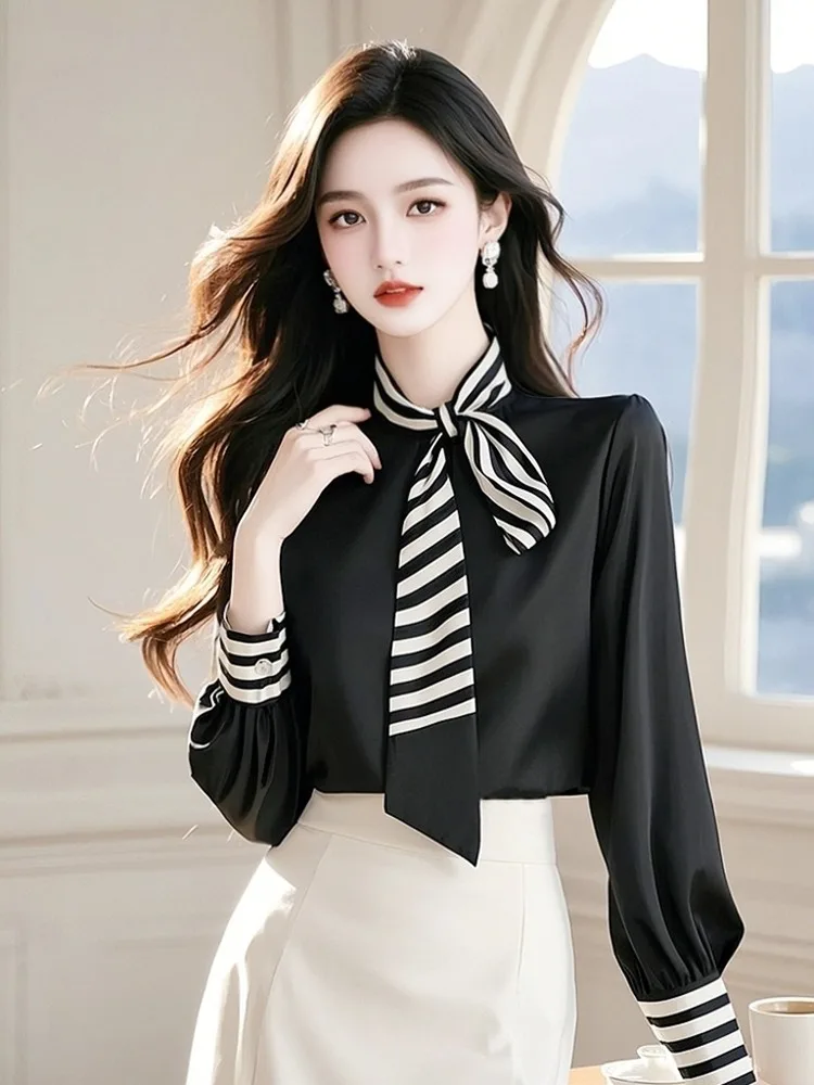 Chiffon Women's Blouses Korean Shirts Office Lady Loose Spring/Summer Vintage Clothing Solid Long Sleeve Bow Women Tops
Chiffon Women's Blouses Korean Shirts Office Lady Loose Spring/Summer Vintage Clothing Solid Long Sleeve Bow Women Tops