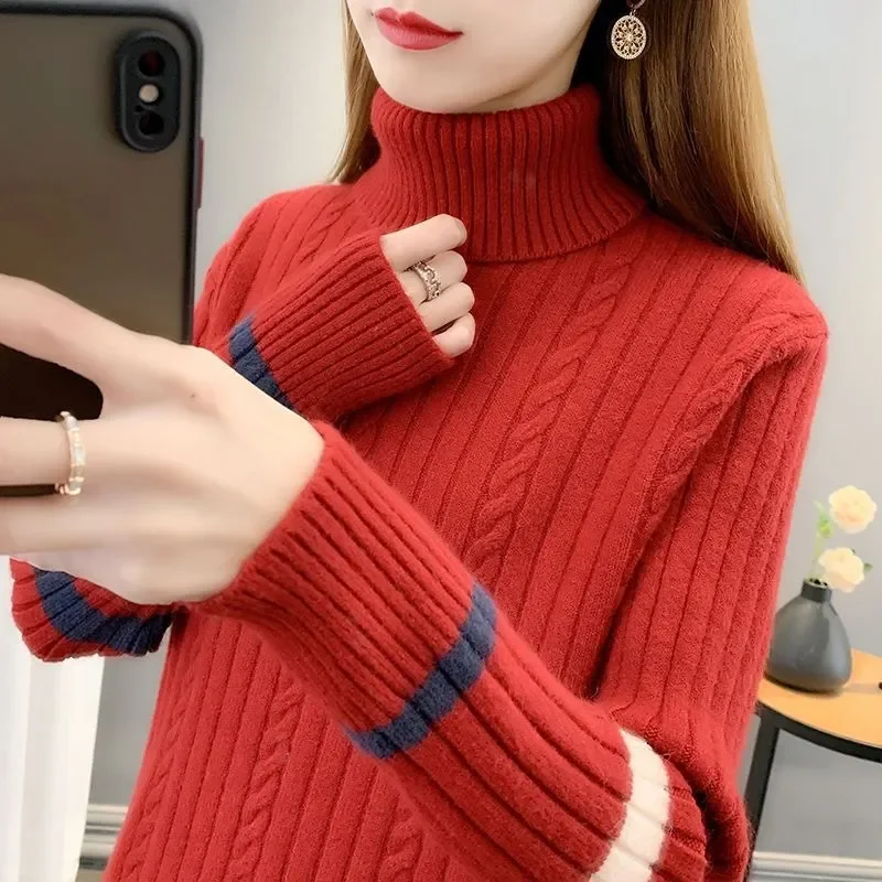 Autumn Winter New Turtleneck Sweater Women Knitted Pullover Stretch Long Sleeves Female Knitwear Jumper Loose Tops Tide W1104
Autumn Winter New Turtleneck Sweater Women Knitted Pullover Stretch Long Sleeves Female Knitwear Jumper Loose Tops Tide W1104