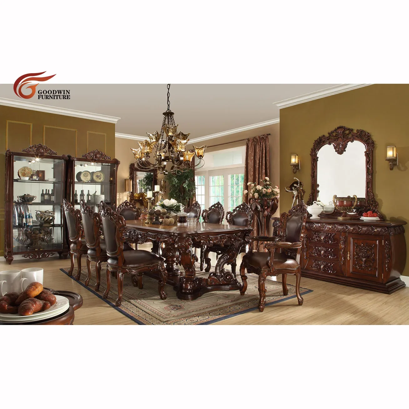 European Classic Light Luxury Style Home Use Dinning Table Set Dining Room Furniture Dining Room Cabinet Dining Chair GGM340
European Classic Light Luxury Style Home Use Dinning Table Set Dining Room Furniture Dining Room Cabinet Dining Chair GGM340