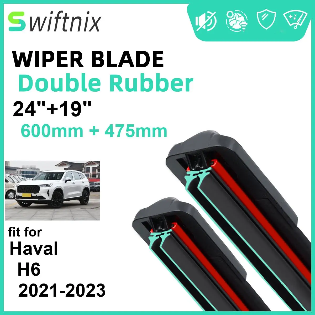 Car Wiper for Haval H6 2021-2023 24" + 19" Front Rear Wiper Blades Brushes Cutter Accessories 2021 2022 2023
Car Wiper for Haval H6 2021-2023 24" + 19" Front Rear Wiper Blades Brushes Cutter Accessories 2021 2022 2023