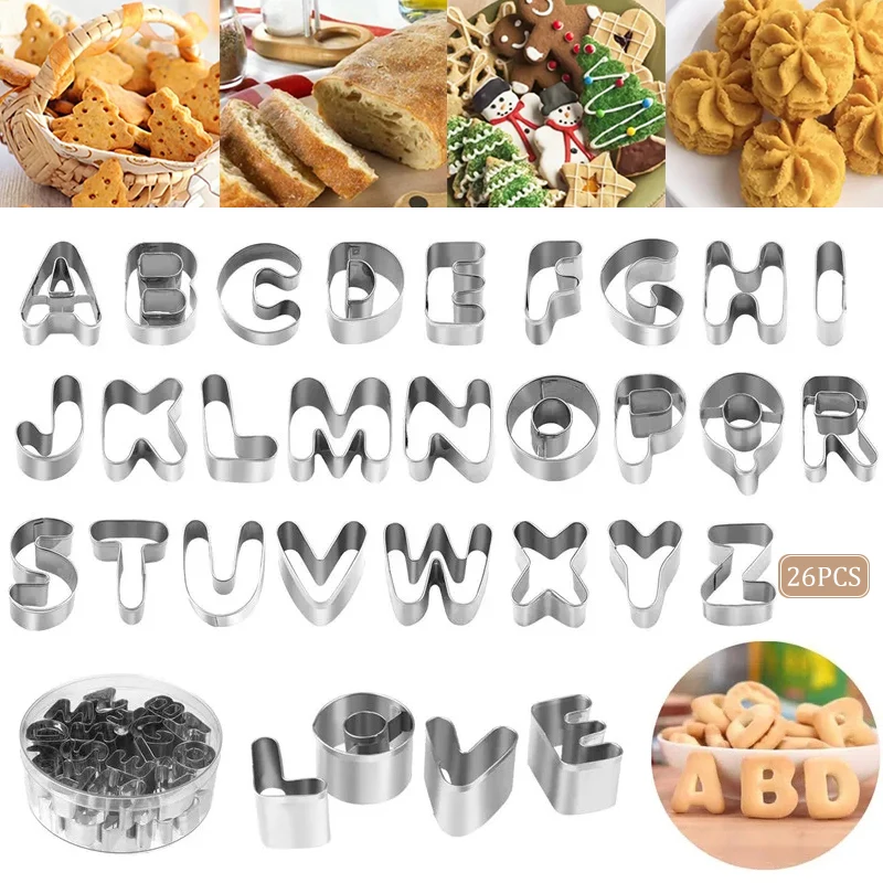 High Quality Stainless Steel Letter Cookie Cutter Mold Cookie Digital Cutter Set Cake Decoration Mold Fontant Cutter Set
High Quality Stainless Steel Letter Cookie Cutter Mold Cookie Digital Cutter Set Cake Decoration Mold Fontant Cutter Set