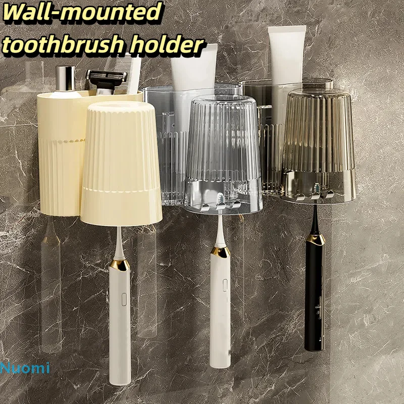 Bathroom storage rack Wall-mounted toothbrush holder with mouthwash cup Razor storage rack Punch-free Bathroom accessories
Bathroom storage rack Wall-mounted toothbrush holder with mouthwash cup Razor storage rack Punch-free Bathroom accessories
