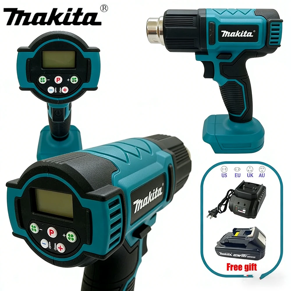 DHG181 Makita 18V Hot Air Baking Gun Tools Cordless Heat Gun Air Dryer For Soldering Max 550°C Shrink Film Wireless Rechargeable
DHG181 Makita 18V Hot Air Baking Gun Tools Cordless Heat Gun Air Dryer For Soldering Max 550°C Shrink Film Wireless Rechargeable