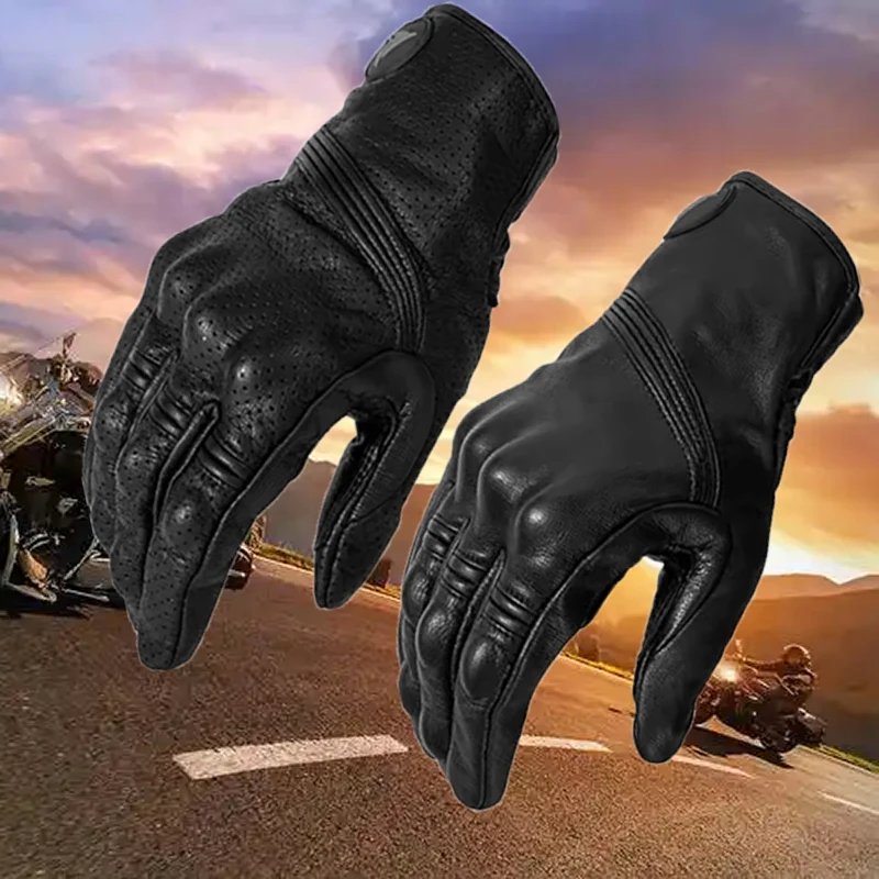 Breathable Genuine Leather Motorcycle Riding Gloves for Summer Anti-Slip & Touchscreen Design, Unisex Moto Dirtbike Racing Gear
Breathable Genuine Leather Motorcycle Riding Gloves for Summer Anti-Slip & Touchscreen Design, Unisex Moto Dirtbike Racing Gear