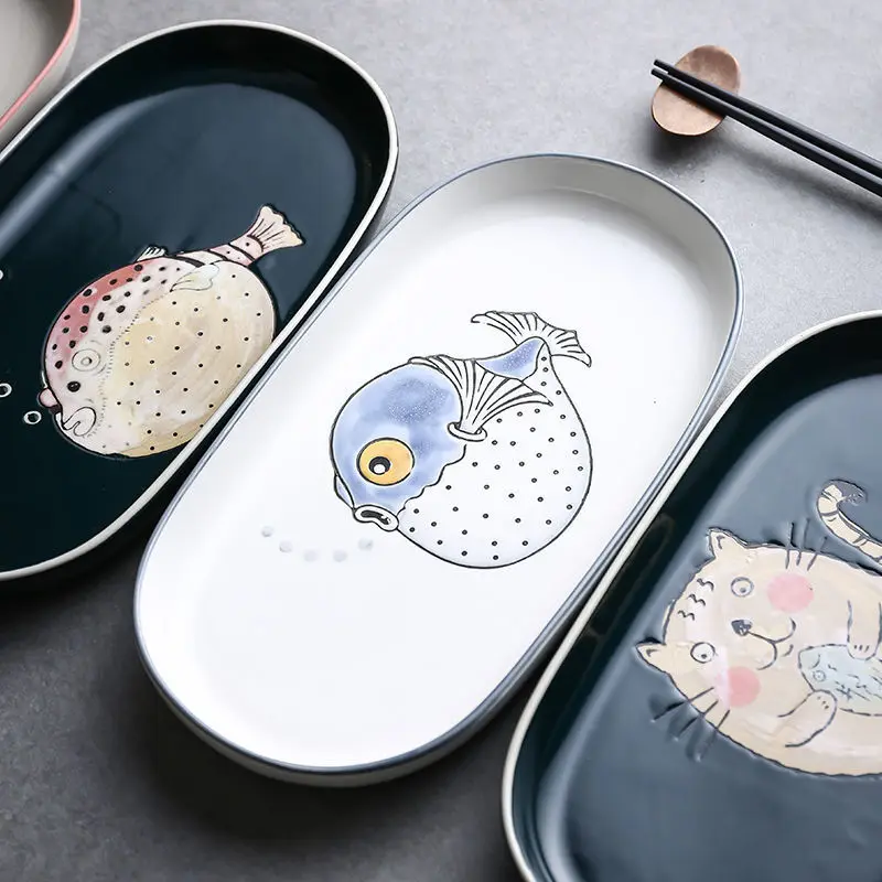 Fish plate ceramic steamed fish dish plate for home chopped pepper fish head посуда для кухни фарфор 
Fish plate ceramic steamed fish dish plate for home chopped pepper fish head посуда для кухни фарфор