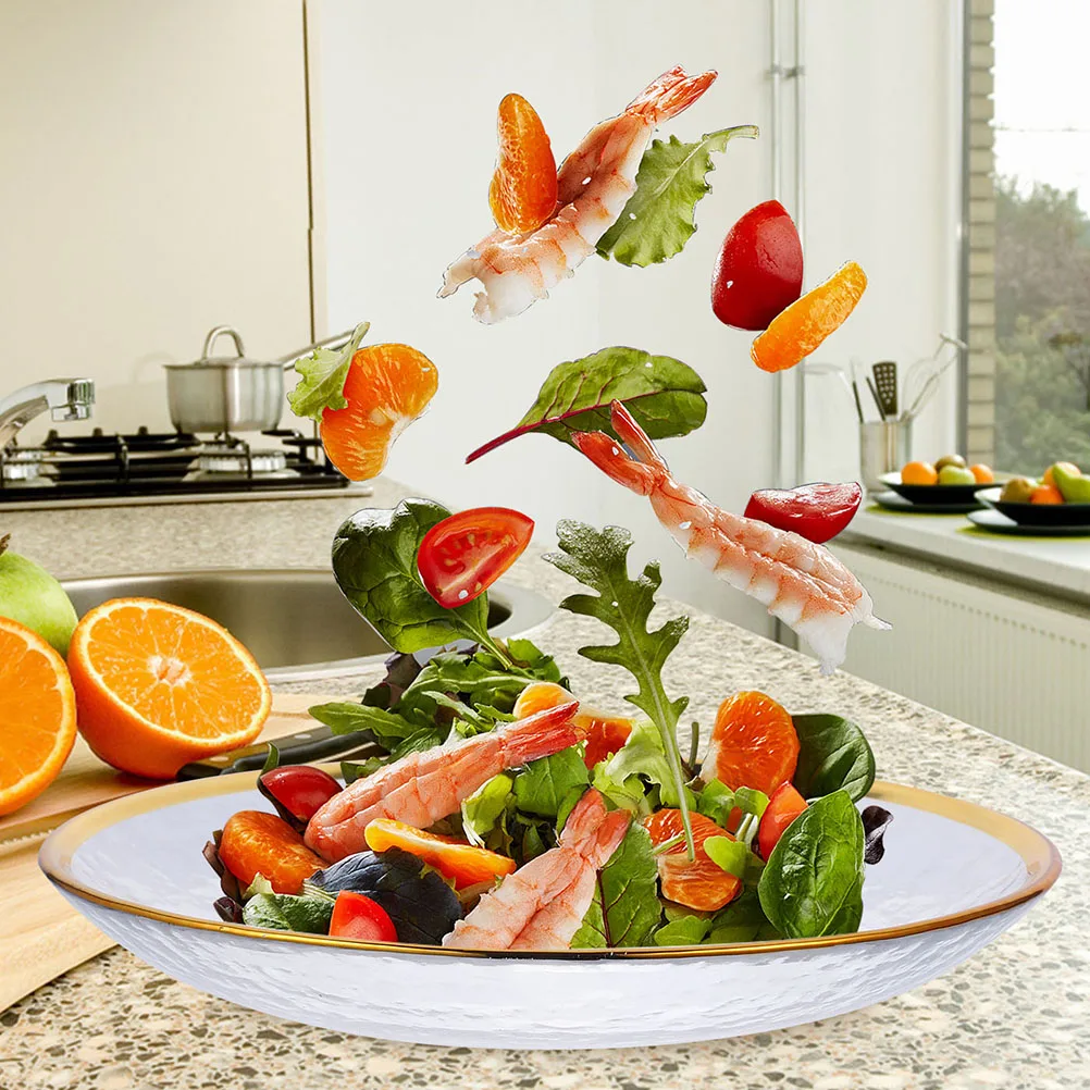 Glass Plate Gold Trim Elegant Japanese Style Large Capacity Salad Dessert Fruit Steak Serving Plate Appetizer Snack
Glass Plate Gold Trim Elegant Japanese Style Large Capacity Salad Dessert Fruit Steak Serving Plate Appetizer Snack