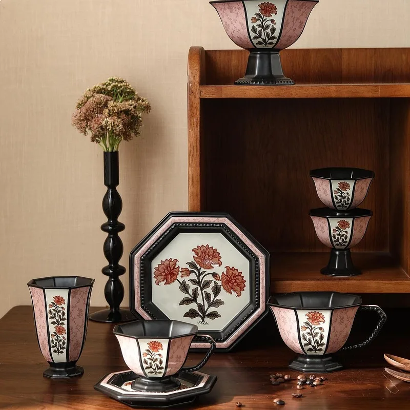 Mid Century French Octagonal Peony Ceramic Coffee Cup Saucer Set For Hotel High Appearance Porcelain Tableware Drinkware Gift
Mid Century French Octagonal Peony Ceramic Coffee Cup Saucer Set For Hotel High Appearance Porcelain Tableware Drinkware Gift
