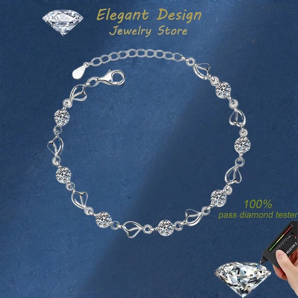 Elegant Design PT950 Platinum Heart Shape Women's Daily Bracelet, Certificate 3.5CT Moissanite Diamond Bracelet for Female
Elegant Design PT950 Platinum Heart Shape Women's Daily Bracelet, Certificate 3.5CT Moissanite Diamond Bracelet for Female