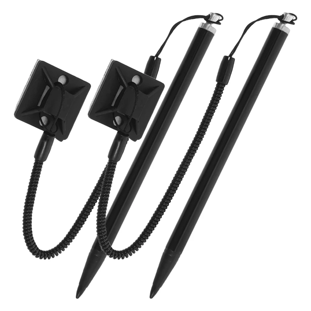 2Pcs Stylus Pen for Resistive Touch Screens Rugged Metal Build with Tether String and Mounting Base Accurate Handwriting Input