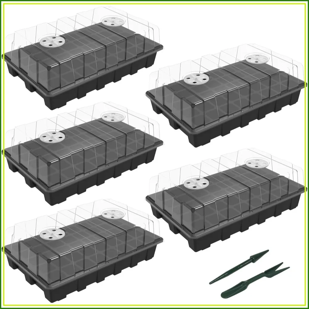 5-Set Seed Starter Tray Kits, 200 Cells Total, Durable Plant Germination Trays with Humidity Domes, Ideal for Indoor Gardening & Greenhouse
5-Set Seed Starter Tray Kits, 200 Cells Total, Durable Plant Germination Trays with Humidity Domes, Ideal for Indoor Gardening & Greenhouse