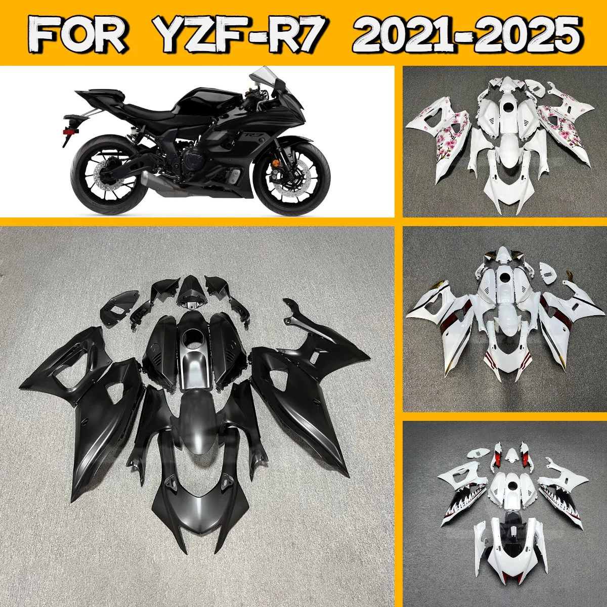 Комплект обвесов (фарингов) для Yamaha YZF R7 2021-2025 из ABS-пластика, кастомный, замена для моделей 21-25
Комплект обвесов (фарингов) для Yamaha YZF R7 2021-2025 из ABS-пластика, кастомный, замена для моделей 21-25