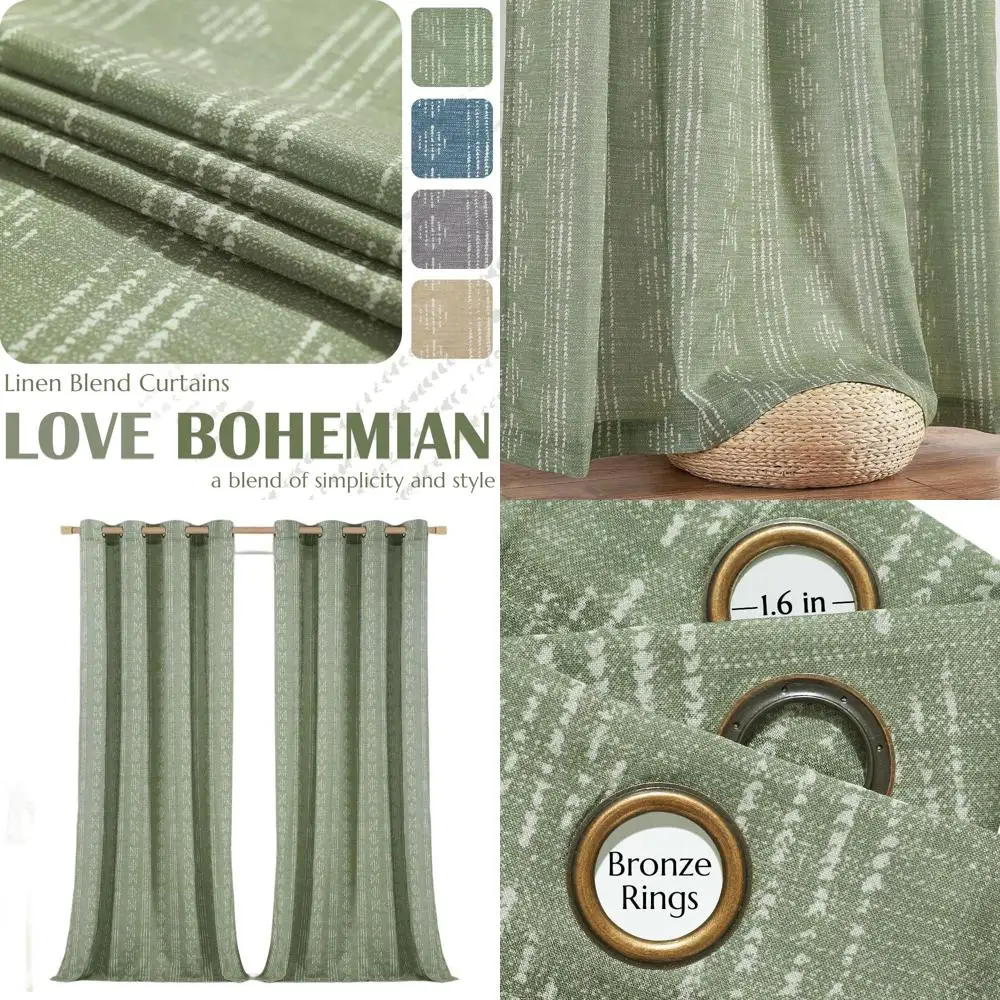 Зеленые полупрозрачные полосатые шторы из смесового льна, длина 96 дюймов, в стиле фермерского дома, с люверсами, рассеивающие свет, комплект из 2 панелей
Зеленые полупрозрачные полосатые шторы из смесового льна, длина 96 дюймов, в стиле фермерского дома, с люверсами, рассеивающие свет, комплект из 2 панелей