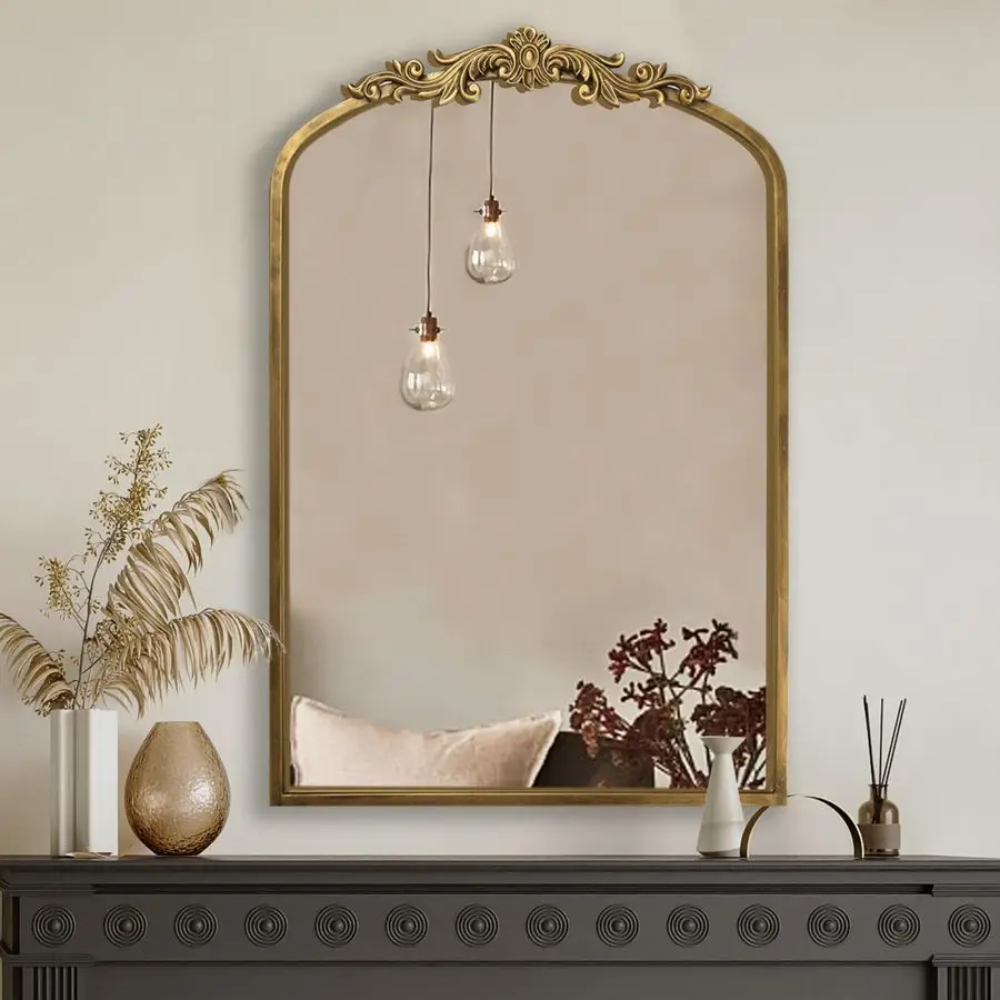 Vintage Mirror, 36 X 24 Arched Antique Baroque Wall Mirror, Gold Traditional Wall Decor, Ornate Decor Anthro Look Alike Furnitu
Vintage Mirror, 36 X 24 Arched Antique Baroque Wall Mirror, Gold Traditional Wall Decor, Ornate Decor Anthro Look Alike Furnitu