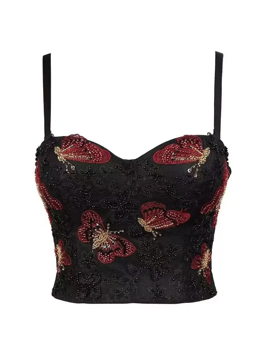 French short tube top navel-baring top for women in summer with beaded camisole sexy hot girl butterfly fishbone bra
French short tube top navel-baring top for women in summer with beaded camisole sexy hot girl butterfly fishbone bra