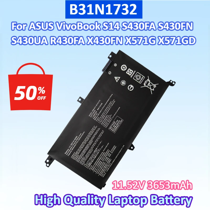 НОВЫЙ B31N1732 3653 мАч аккумулятор для ноутбука ASUS VivoBook S14 S430FA S430FN S430UA X430UN R430FA X430FN X571G X571GD X571LH X571GT
НОВЫЙ B31N1732 3653 мАч аккумулятор для ноутбука ASUS VivoBook S14 S430FA S430FN S430UA X430UN R430FA X430FN X571G X571GD X571LH X571GT