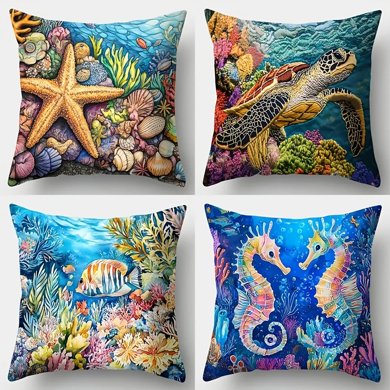 4pcs World of Marine Animals Single-sided printing Short plush Suitable for living rooms bedrooms sofas (excluding pillow cores)
4pcs World of Marine Animals Single-sided printing Short plush Suitable for living rooms bedrooms sofas (excluding pillow cores)