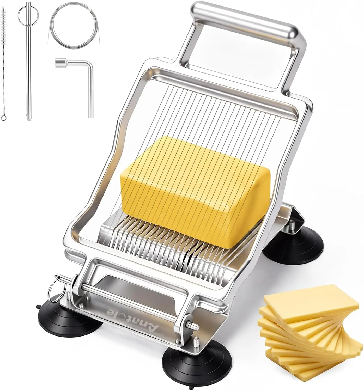 Cheese Slicer Butter Cutter for Block Cheese, 1/5'' Cutting Plate, Stainless Steel Wire, Home Kitchen Tool
Cheese Slicer Butter Cutter for Block Cheese, 1/5'' Cutting Plate, Stainless Steel Wire, Home Kitchen Tool