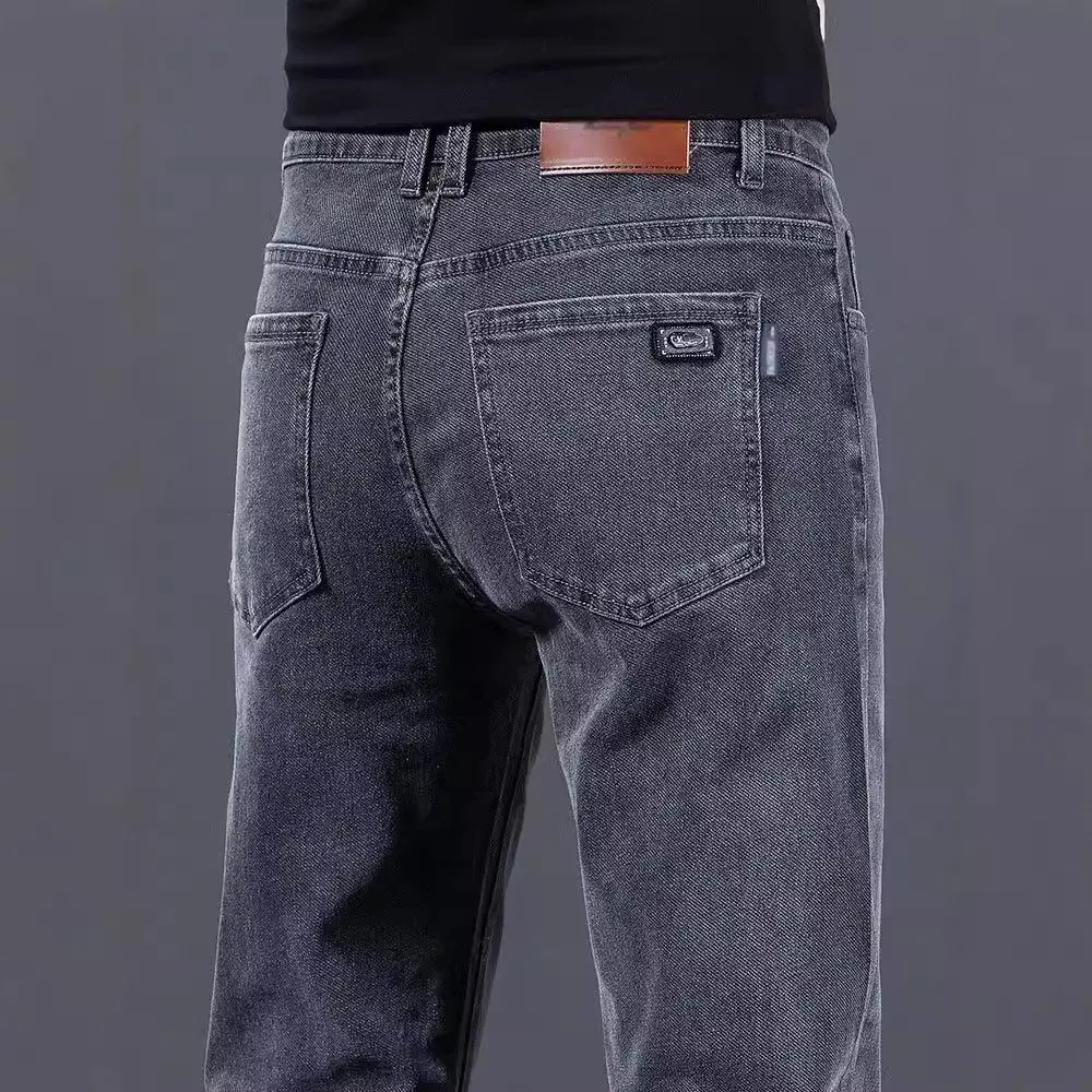 Men Jeans Casual Cotton Straight Leg Denim Pants Dark Grey Five Pocket Mid Waist Denim Trousers Black Slim Straight Leg Solid
Men Jeans Casual Cotton Straight Leg Denim Pants Dark Grey Five Pocket Mid Waist Denim Trousers Black Slim Straight Leg Solid