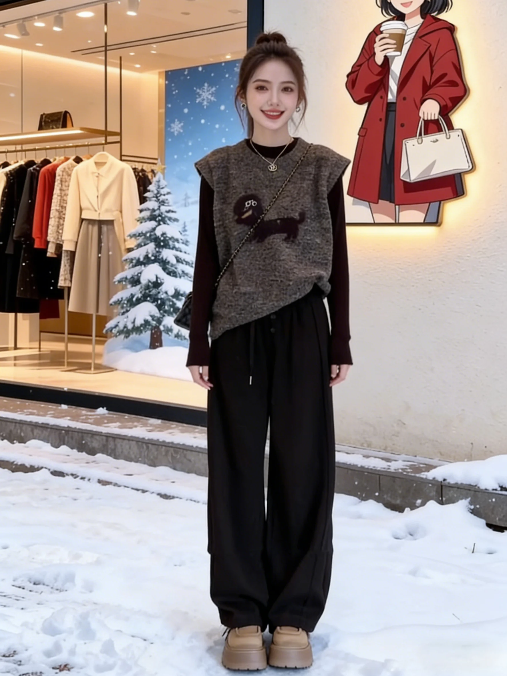 Вязаный жилет и комплект из двух предметов: футболка с длинным рукавом и круглым вырезом для женщин, модная коллекция Весна 2026
Вязаный жилет и комплект из двух предметов: футболка с длинным рукавом и круглым вырезом для женщин, модная коллекция Весна 2026