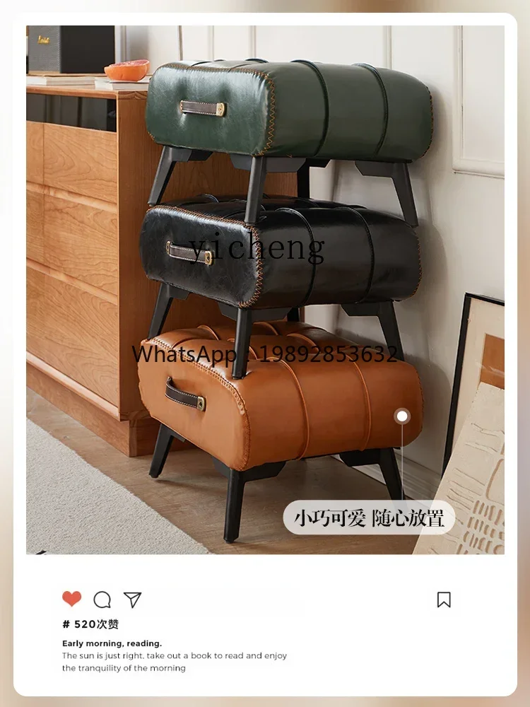 5CJ Door Low Stool Oil Wax Leather Portable Coffee Table Small Stool Home Shoe Changing Stool
5CJ Door Low Stool Oil Wax Leather Portable Coffee Table Small Stool Home Shoe Changing Stool