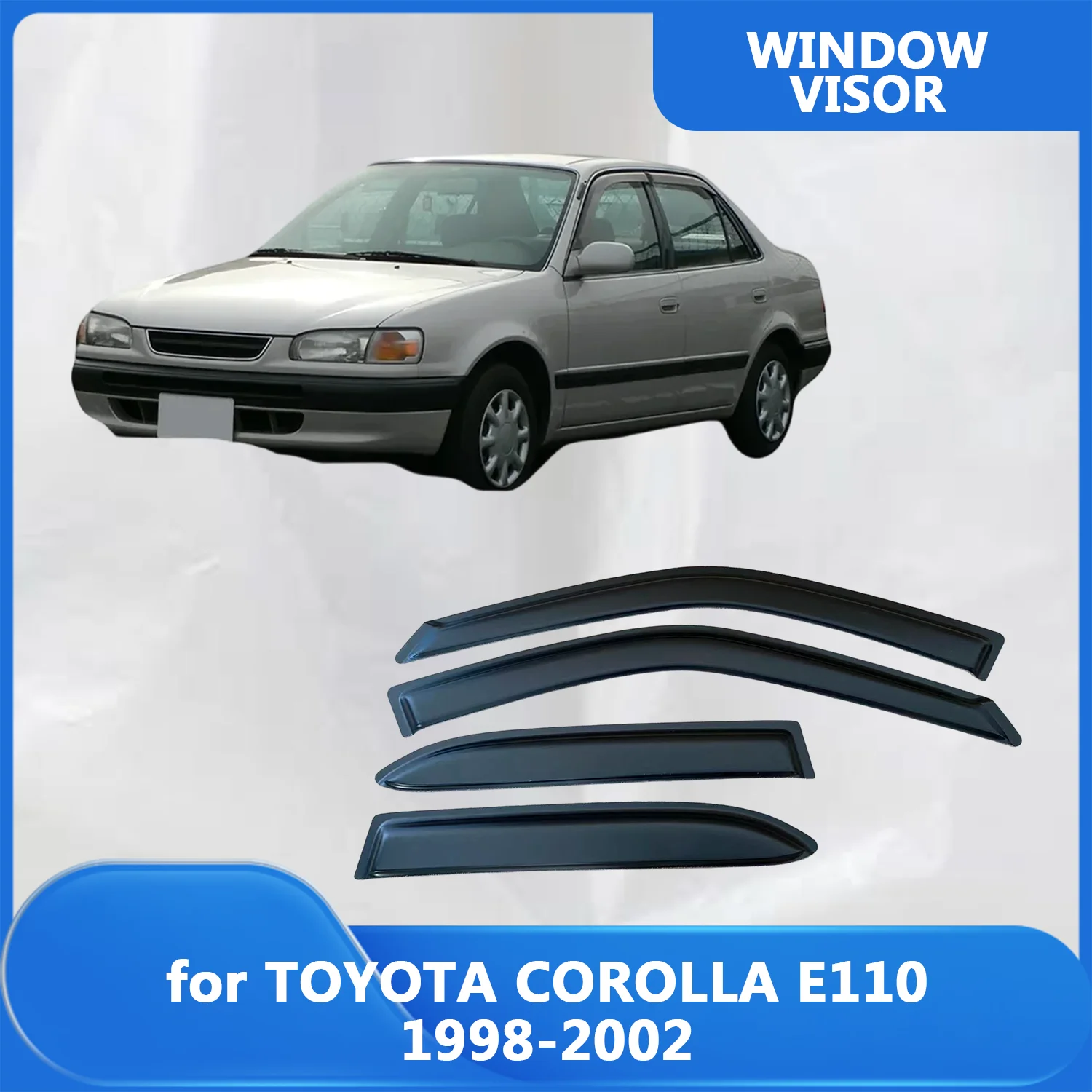 Window Visor for TOYOTA COROLLA E110 1998-2002 Wind Deflectors Rain Guards Door Visor Vent Shades Ventvisor Exterior Parts
Window Visor for TOYOTA COROLLA E110 1998-2002 Wind Deflectors Rain Guards Door Visor Vent Shades Ventvisor Exterior Parts