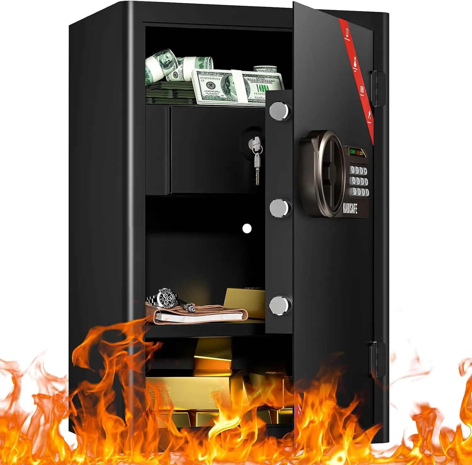 Сейф 5,0 кубических футов с огнестойким ящиком, противоугонная цифровая клавиатура, замок с ключом для дома, бизнеса, офиса, отеля Docum
Сейф 5,0 кубических футов с огнестойким ящиком, противоугонная цифровая клавиатура, замок с ключом для дома, бизнеса, офиса, отеля Docum