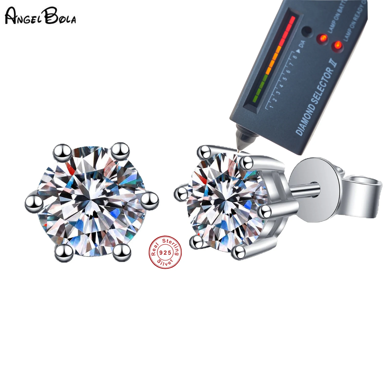 Angel Bola Classic Six Claw Stud Earrings S925 Sterling Silver D Color Moissanite For Women 0.5-3CT Multi Size Fine Jewelry
Angel Bola Classic Six Claw Stud Earrings S925 Sterling Silver D Color Moissanite For Women 0.5-3CT Multi Size Fine Jewelry
