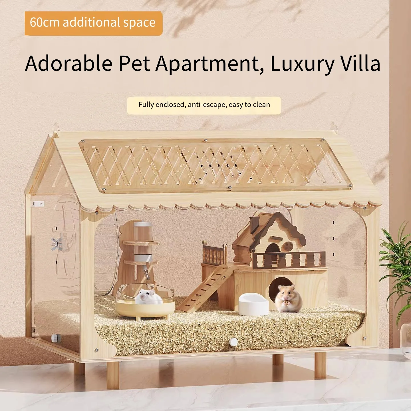 Hamster Cage Large Villa-Style Enclosure for Golden Bears Acrylic Transparent 60CM Luxurious Large House Set Climbing Platform
Hamster Cage Large Villa-Style Enclosure for Golden Bears Acrylic Transparent 60CM Luxurious Large House Set Climbing Platform