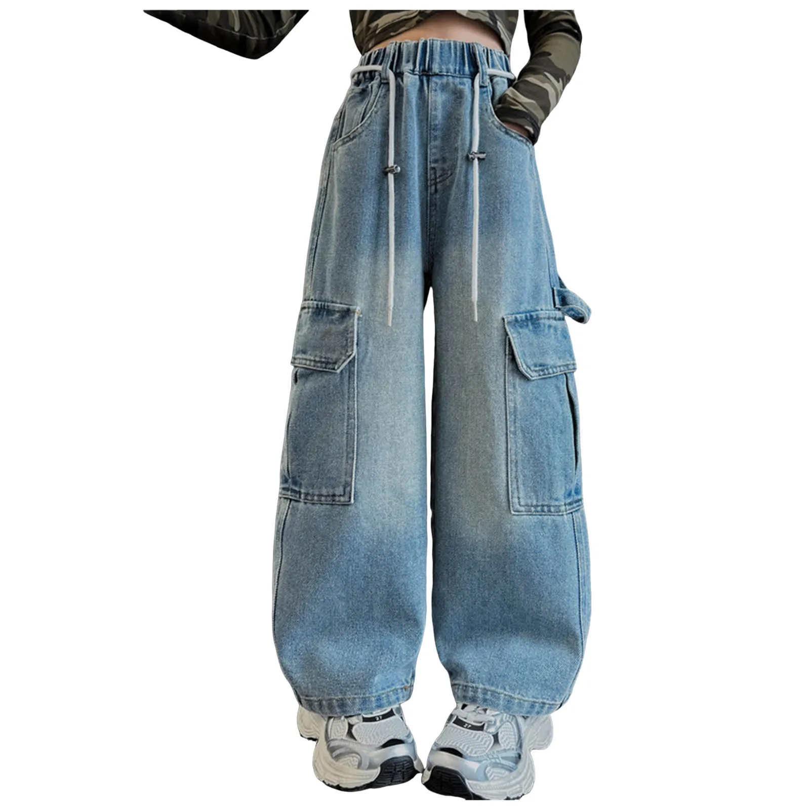 Удобные и модные джинсы для девочек-софтбола, повседневные и универсальные широкие компрессионные брюки-карго для больших детей
Удобные и модные джинсы для девочек-софтбола, повседневные и универсальные широкие компрессионные брюки-карго для больших детей