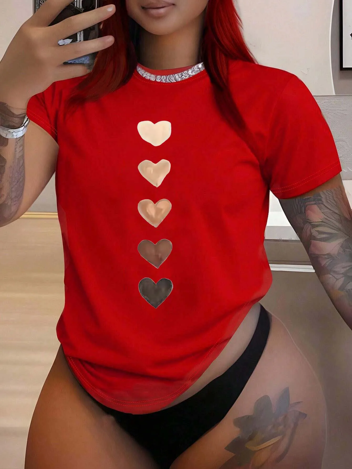 Модная футболка больших размеров Sweet - Spicy Love Pattern Яркая и яркая футболка с короткими рукавами
Модная футболка больших размеров Sweet - Spicy Love Pattern Яркая и яркая футболка с короткими рукавами