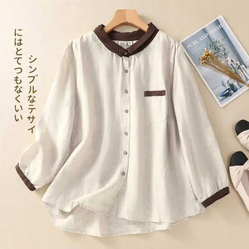 Elegant Women's Cotton Linen Blouse Long Sleeve Shirts Spring Autumn New Casual Shirt Blusas Mujer Camisa De Dama Manga Larga
Elegant Women's Cotton Linen Blouse Long Sleeve Shirts Spring Autumn New Casual Shirt Blusas Mujer Camisa De Dama Manga Larga