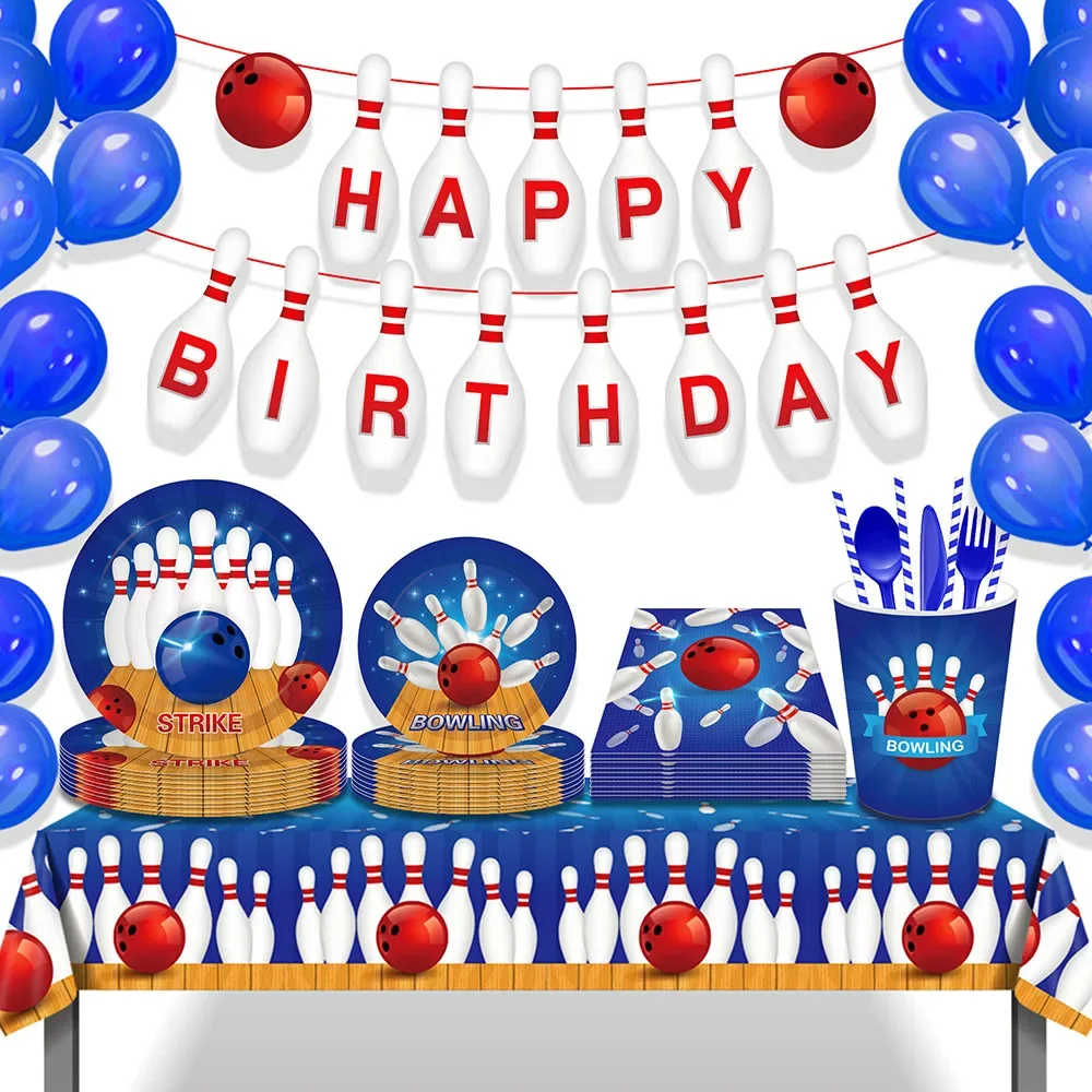 Indoor Sports Game Strike Bowling Happy Birthday Party Disposable Tableware Sets Plates Napkins Cup Set Baby Shower Party Decors
Indoor Sports Game Strike Bowling Happy Birthday Party Disposable Tableware Sets Plates Napkins Cup Set Baby Shower Party Decors