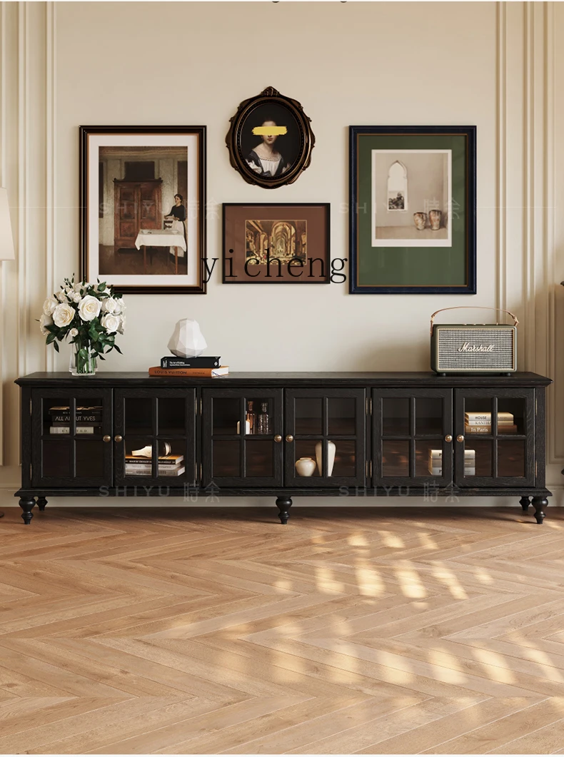 TQQ TV cabinet retro solid wood living room new high-end black medium-ancient floor cabinet
TQQ TV cabinet retro solid wood living room new high-end black medium-ancient floor cabinet