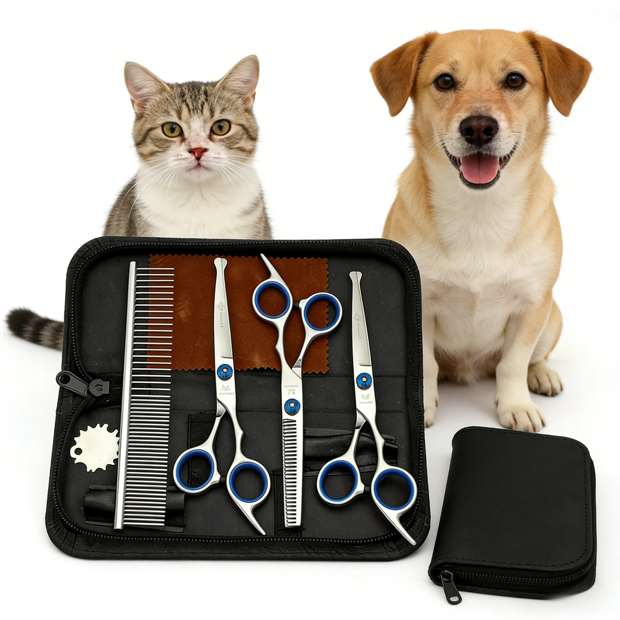 Safe and Precise Professional Pet Grooming Scissors with Round Head - Stainless Steel Dog Hair Shears for Effortless Trimming
Safe and Precise Professional Pet Grooming Scissors with Round Head - Stainless Steel Dog Hair Shears for Effortless Trimming