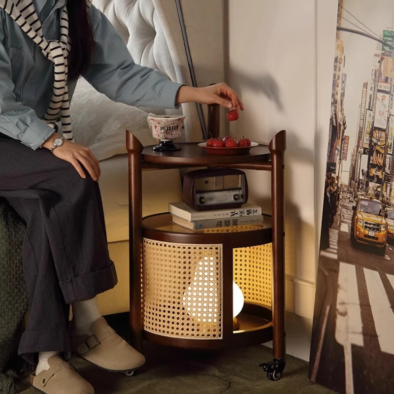 Vintage Wooden Coffee Tables Mobile Side Table with Wheels for Living Room Multilayer Nightstand Creative End Table with Storage
Vintage Wooden Coffee Tables Mobile Side Table with Wheels for Living Room Multilayer Nightstand Creative End Table with Storage