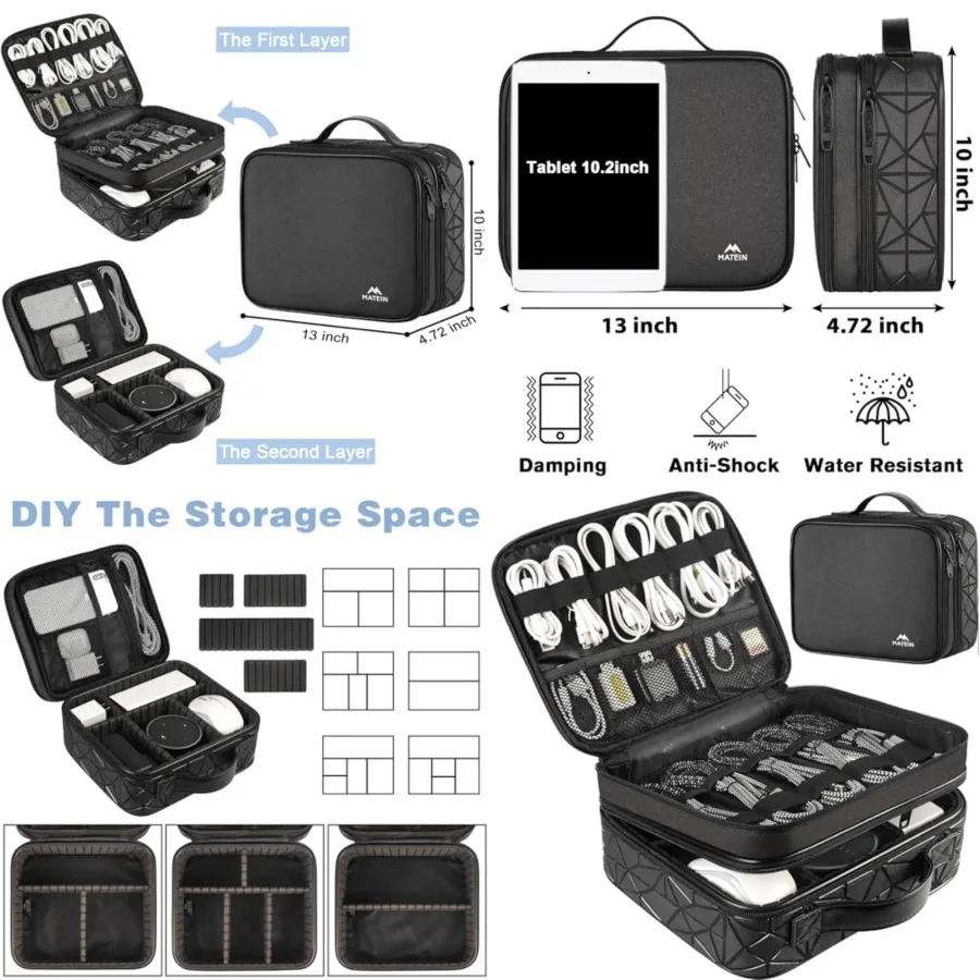 Cord Organizer Case with Adjustable Divider, DJ Cable File Bag for DJ Gear, Sound Instrument and Music Equipment Accessories, S
Cord Organizer Case with Adjustable Divider, DJ Cable File Bag for DJ Gear, Sound Instrument and Music Equipment Accessories, S