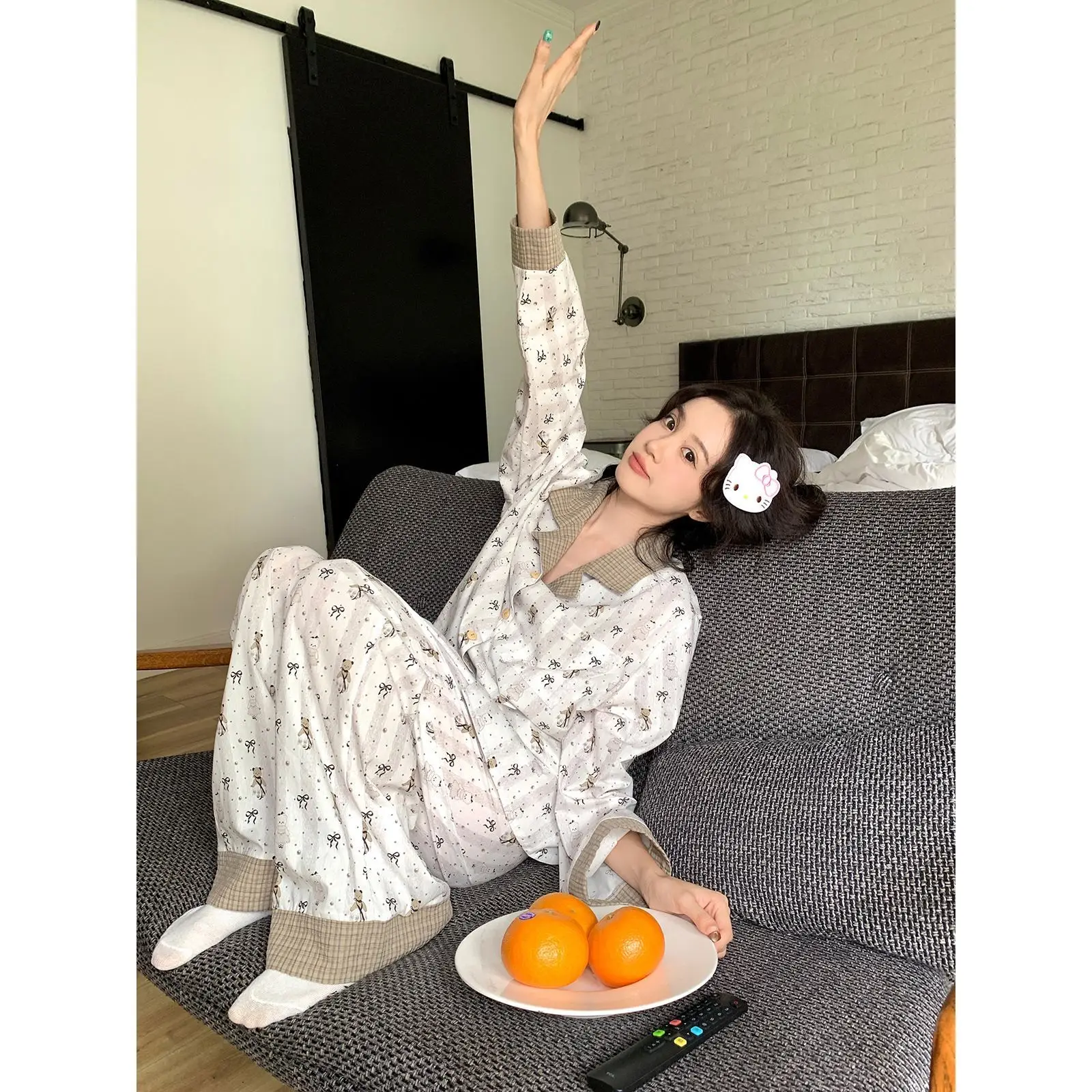 Комплект пижам в корейском стиле для женщин: модная домашняя одежда для весны и осени, милые и мягкие пижамы
Комплект пижам в корейском стиле для женщин: модная домашняя одежда для весны и осени, милые и мягкие пижамы