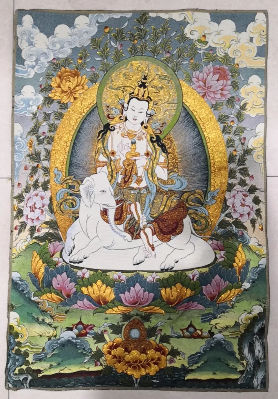 36" Tibet Tibetan Cloth Silk Samantabhadra Guanyin Tangka Thangka Mural
36" Tibet Tibetan Cloth Silk Samantabhadra Guanyin Tangka Thangka Mural