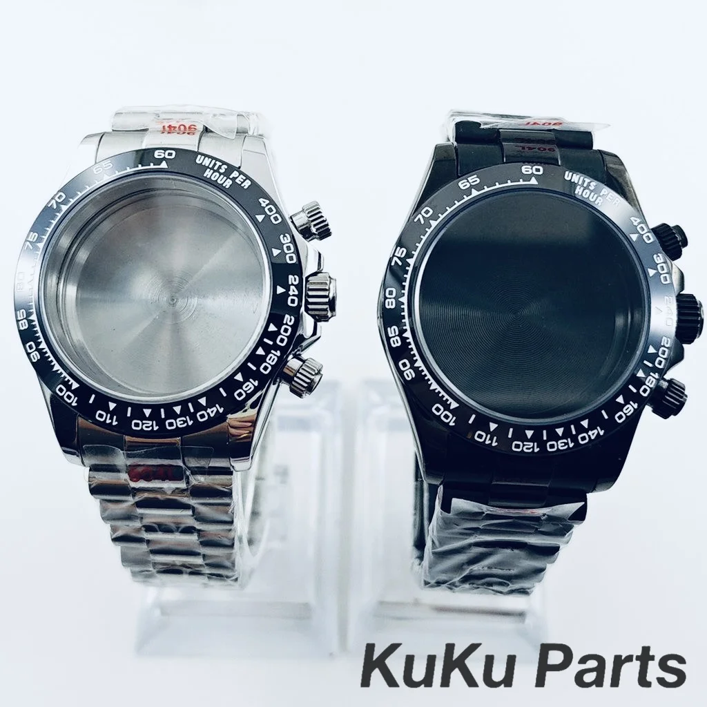 PVD 40mm VK63 Silver Black Case Sapphire Crystal Watch Case for Daytona Style VK63 Quartz Movement Presidential Bracelet Parts
PVD 40mm VK63 Silver Black Case Sapphire Crystal Watch Case for Daytona Style VK63 Quartz Movement Presidential Bracelet Parts