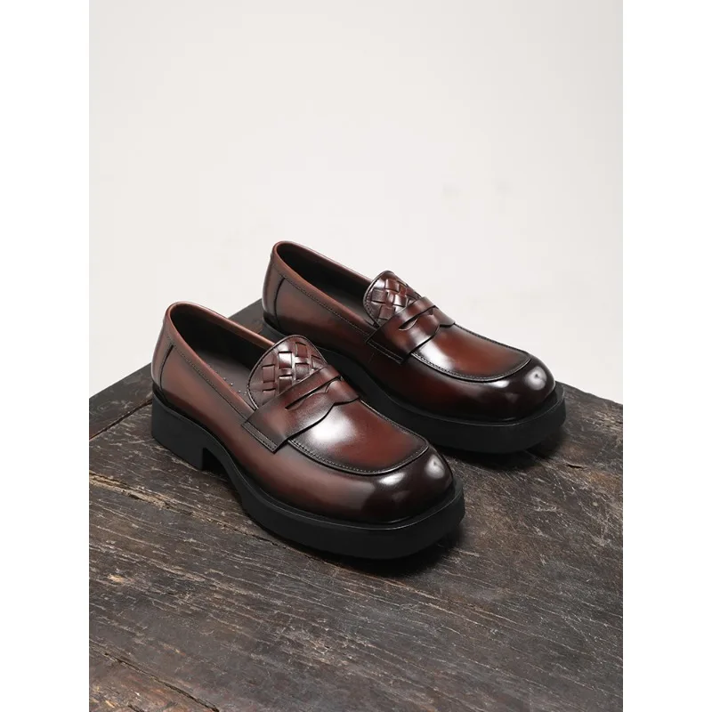 New Mens Loafers Genuine Leather Slip On Business Casual Shoes Thick Sole
New Mens Loafers Genuine Leather Slip On Business Casual Shoes Thick Sole