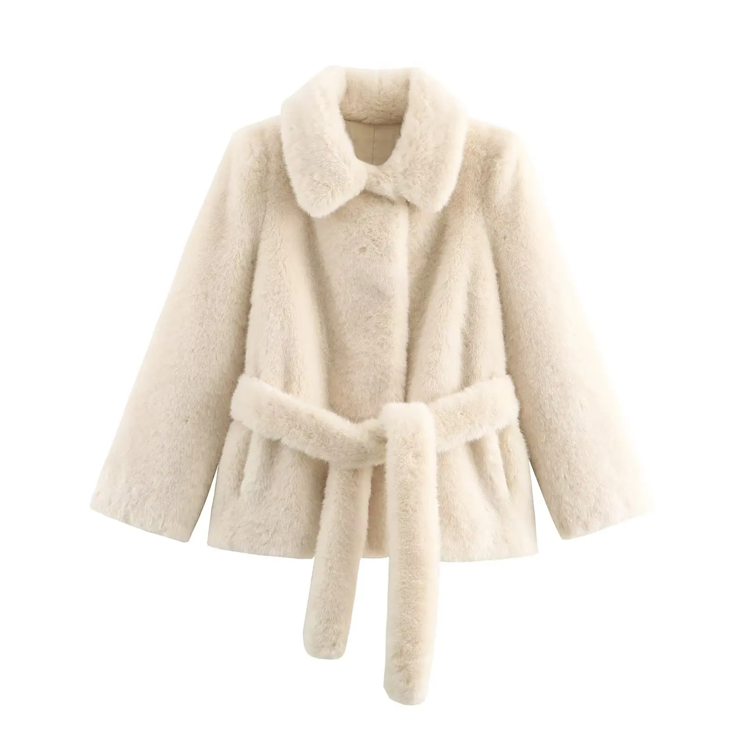 Solid Belted Lapel Faux Fur Jacket Elegant Mid Long Plush Coats Stylish with Belt Women's Furry Jackets Winter Warm Fluffy Tops
Solid Belted Lapel Faux Fur Jacket Elegant Mid Long Plush Coats Stylish with Belt Women's Furry Jackets Winter Warm Fluffy Tops