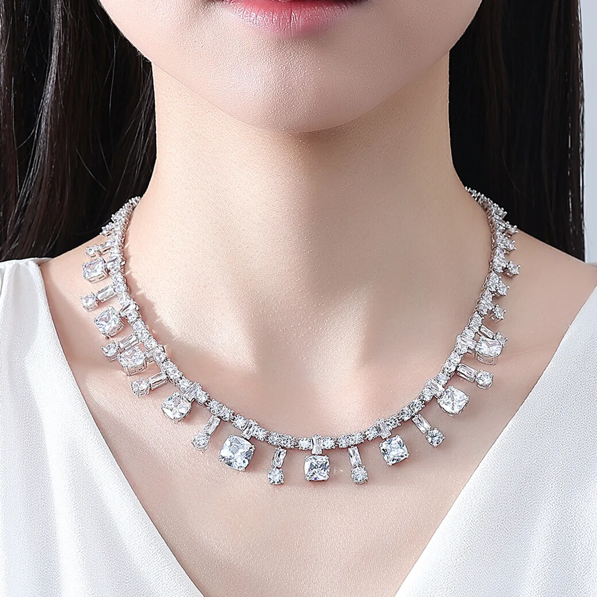 SLBRIDAL Sparkling Prong Setting Top AAA Cubic Zircon Bridal Necklace Set Wedding CZ Jewelry set Bridesmaids Women Party Jewelry
SLBRIDAL Sparkling Prong Setting Top AAA Cubic Zircon Bridal Necklace Set Wedding CZ Jewelry set Bridesmaids Women Party Jewelry
