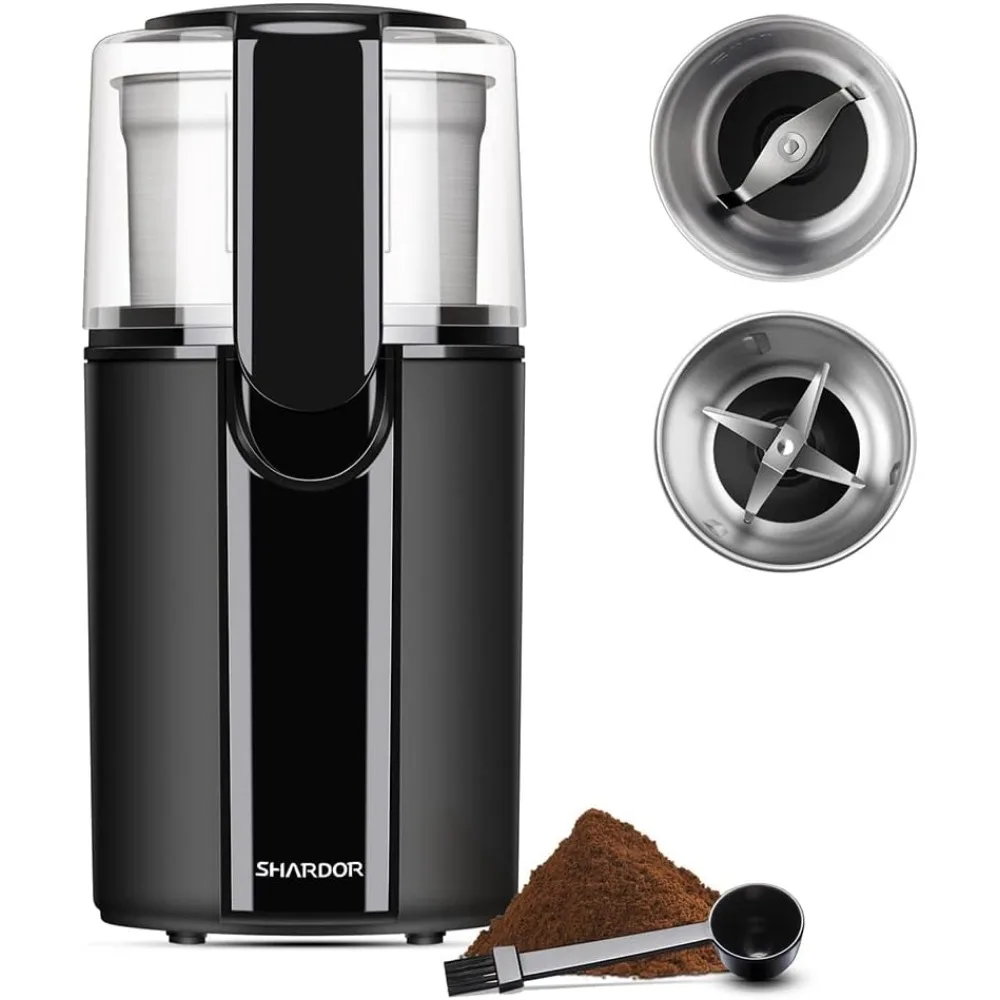 Electric Coffee Grinder with 2 Stainless Steel Bowls for Beans, Spices, and Seeds
Electric Coffee Grinder with 2 Stainless Steel Bowls for Beans, Spices, and Seeds