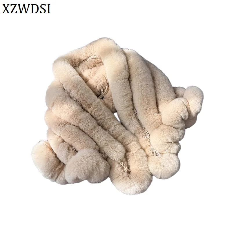 Girls Warm Neck-protecting Scarf Women Winter Stylish Double-sided Real Rex Rabbit Fur Shawl
Girls Warm Neck-protecting Scarf Women Winter Stylish Double-sided Real Rex Rabbit Fur Shawl