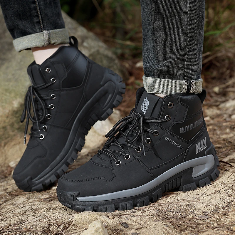 High-Top Leather Men's Boots Breathable Desert Combat Boots Outdoor Non-slip Hiking Boots Men Motorcycle Boots Work Ankle Boots
High-Top Leather Men's Boots Breathable Desert Combat Boots Outdoor Non-slip Hiking Boots Men Motorcycle Boots Work Ankle Boots